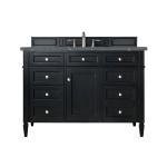 Brittany 48" Single Vanity, Black Onyx w/ 3 CM Parisien Bleu Silestone Top w/FreePower Wireless Charger