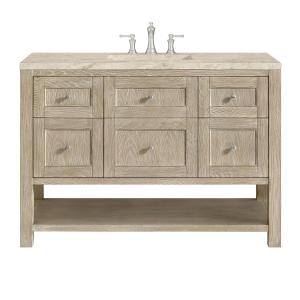 Breckenridge 48" Single Vanity, Whitewashed Oak, w/ 3 CM Tajnar Eclos Top