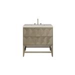 Emmeline 36" Single Vanity, Pebble Oak, w/ 3 CM Siberian Silestone Top