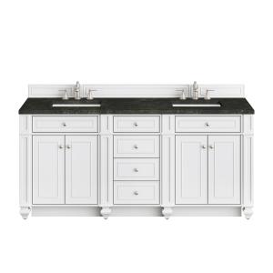 Bristol 72" Double Vanity, Bright White, w/ 3 CM Phantome Eclos Top