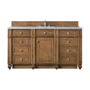 Bristol 60" Single Vanity, Saddle Brown w/ 3 CM Eternal Jasmine Pearl Silestone Top w/FreePower Wireless Charger