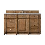 Bristol 60" Single Vanity, Saddle Brown w/ 3 CM Eternal Jasmine Pearl Silestone Top w/FreePower Wireless Charger