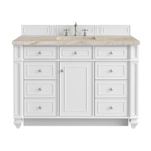 Bristol 48" Single Vanity, Bright White, w/ 3 CM Tajnar Eclos Top