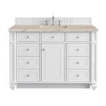 Bristol 48" Single Vanity, Bright White, w/ 3 CM Tajnar Eclos Top