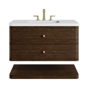 Allamari 36" Single Vanity, Sable w/ 3 CM White Zeus Silestone Top
