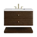 Allamari 36" Single Vanity, Sable w/ 3 CM White Zeus Silestone Top