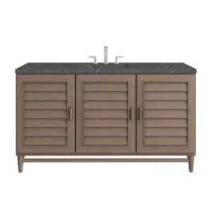 Portland 60IN Single Vanity Whitewashed Walnut w/ 3 CM Parisien Bleu Silestone Top