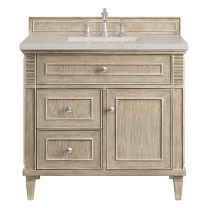 Lorelai 36" Single Vanity, Whitewashed Oak, w/ 3 CM Siberian Silestone Top