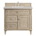 Lorelai 36" Single Vanity, Whitewashed Oak, w/ 3 CM Siberian Silestone Top
