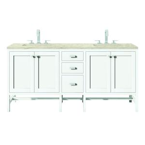 Addison 72" Double Vanity, Glossy White, w/ 3 CM Tajnar Eclos Top
