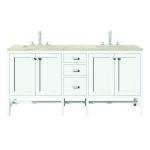 Addison 72" Double Vanity, Glossy White, w/ 3 CM Tajnar Eclos Top