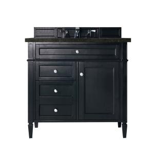 Brittany 36" Single Vanity, Black Onyx, w/ 3 CM Phantome Eclos Top