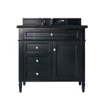 Brittany 36" Single Vanity, Black Onyx, w/ 3 CM Phantome Eclos Top