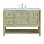 Breckenridge 48" Single Vanity, Whitewashed Oak w/ 3 CM Victorian Silver Silestone Top w/FreePower Wireless Charger