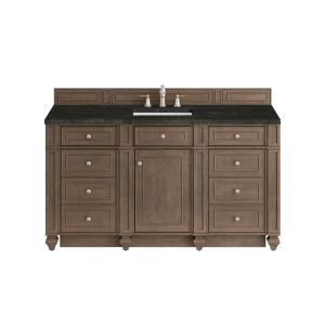 Bristol 60" Single Vanity Whitewashed Walnut, w/ 3 CM Phantome Eclos Top