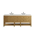 Breckenridge 84" Double Vanity, Light Natural Oak w/ 3 CM White Zeus Top