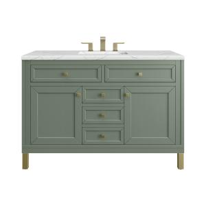 Chicago 48" Single Vanity, Smokey Celadon, w/ 3 CM Ethereal Noctis Silestone® Top w/FreePower Wireless Charger