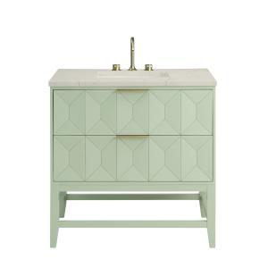 Emmeline 36" Single Vanity, Pistachio, w/ 3 CM Siberian Silestone Top
