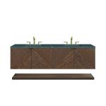Marcello 72" Double Vanity, Chestnut w/ 3 CM Parisien Bleu Top w/FreePower Wireless Charger