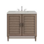 Portland 36IN Single Vanity Whitewashed Walnut w/ 3 CM Siberian Silestone Top