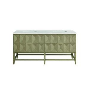 Emmeline 72" Double Vanity, Pebble Oak w/ 3 CM Eternal Jasmine Pearl Top w/FreePower Wireless Charger