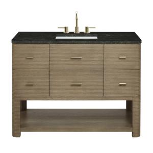 Lucian 48" Single Vanity, Pebble Oak, w/ 3 CM Phantome Eclos Widespread Top
