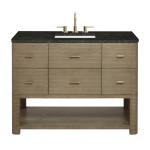 Lucian 48" Single Vanity, Pebble Oak, w/ 3 CM Phantome Eclos Widespread Top