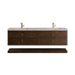 Allamari 72" Double Vanity, Sable w/ Single Hole 3 CM Victorian Silver Silestone Top