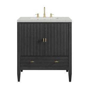 Myrrin 30" Single Vanity, Carbon Oak w/ 3 CM Lime Delight Silestone Top