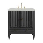 Myrrin 30" Single Vanity, Carbon Oak w/ 3 CM Lime Delight Silestone Top