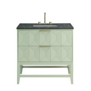 Emmeline 36" Single Vanity, Pistachio w/ 3 CM Parisien Bleu Top