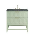 Emmeline 36" Single Vanity, Pistachio w/ 3 CM Parisien Bleu Top