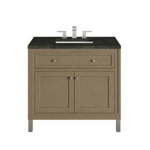 Chicago 36" Single Vanity, Walnut Whisper, w/ 3 CM Phantome Eclos Top