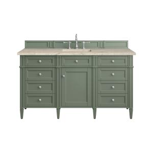 Brittany 60" Single Vanity, Smokey Celadon, w/ 3 CM Tajnar Eclos Top