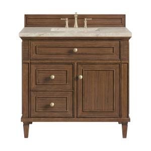 Lorelai 36" Single Vanity, Mid-Century Walnut, w/ 3 CM Tajnar Eclos Top