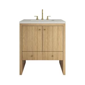 Hudson 30" Single Vanity, Light Natural Oak w/ 3 CM Lime Delight Silestone Top