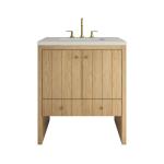 Hudson 30" Single Vanity, Light Natural Oak w/ 3 CM Lime Delight Silestone Top