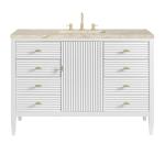 Myrrin 48" Single Vanity, Bright White, w/ 3 CM Tajnar Eclos Top