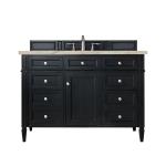 Brittany 48" Single Vanity, Black Onyx, w/ 3 CM Tajnar Eclos Top w/FreePower Wireless Charger