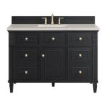 Lorelai 48" Single Vanity, Black Onyx, w/ 3 CM Siberian Silestone Top