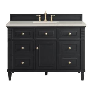 Lorelai 48" Single Vanity, Black Onyx, w/ 3 CM Siberian Silestone Top w/FreePower Wireless Charger