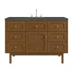 Laurent 48" Single Vanity, Honey Oak w/ 3 CM Parisien Bleu Silestone Top w/FreePower Wireless Charger