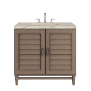 Portland 36IN Single Vanity Whitewashed Walnut w/ 3 CM Tajnar Eclos Top