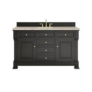 Brookfield 60" Single Vanity, Black Onyx, w/ 3 CM Tajnar Eclos Top