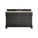 Brookfield 60" Single Vanity, Black Onyx, w/ 3 CM Tajnar Eclos Top