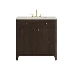 Gracyn 36" Single Vanity, Sable, w/ 3 CM Siberian Silestone Widespread Top