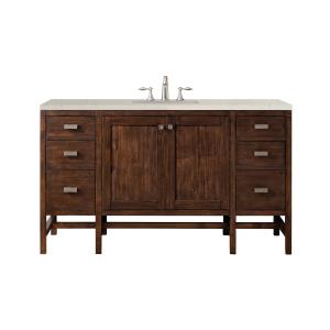 Addison 60" Single Vanity, Mid-Century Acacia, w/ 3 CM Siberian Silestone Top