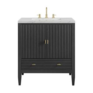 Myrrin 30" Single Vanity, Carbon Oak w/ 3 CM Ethereal Noctis Silestone Top