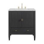 Myrrin 30" Single Vanity, Carbon Oak w/ 3 CM Ethereal Noctis Silestone Top