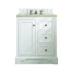De Soto 30" Single Vanity, Bright White, w/ 3 CM Tajnar Eclos Top